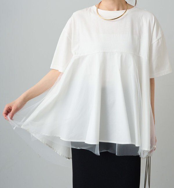  「《リバイバル》【WEB限定/Du noir】チュールドッキングTシャツ」|プルオーバー|