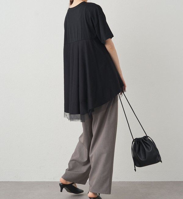  「《リバイバル》【WEB限定/Du noir】チュールドッキングTシャツ」|プルオーバー|
