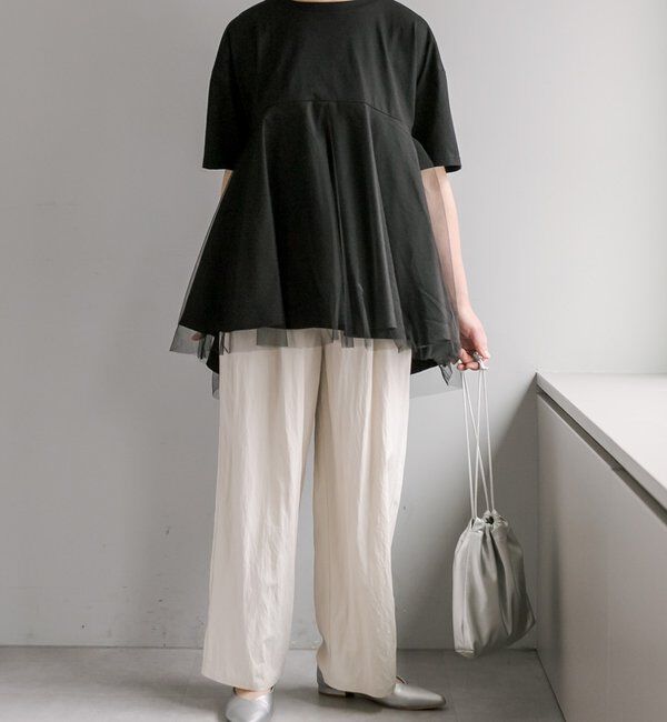  「《リバイバル》【WEB限定/Du noir】チュールドッキングTシャツ」|プルオーバー|