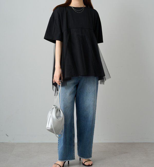  「《リバイバル》【WEB限定/Du noir】チュールドッキングTシャツ」|プルオーバー|
