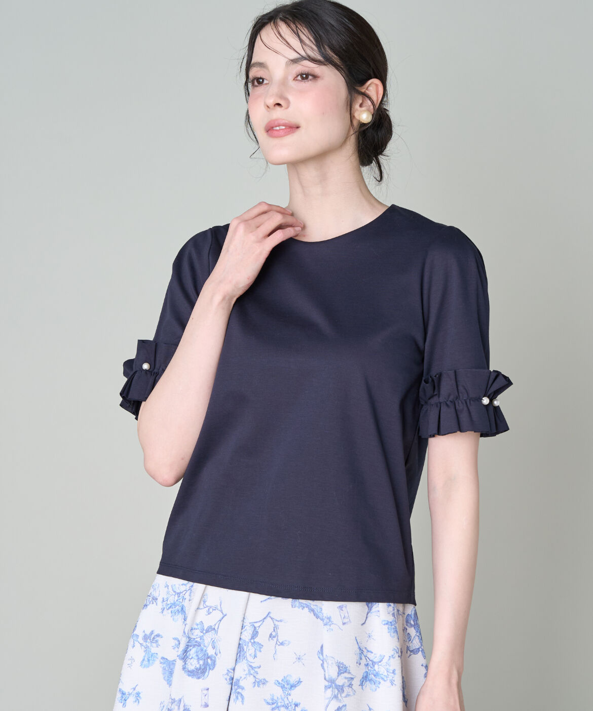 Maglie le cassetto「《大きいサイズ》袖フリルプルオーバー」|Tシャツ・カットソー|