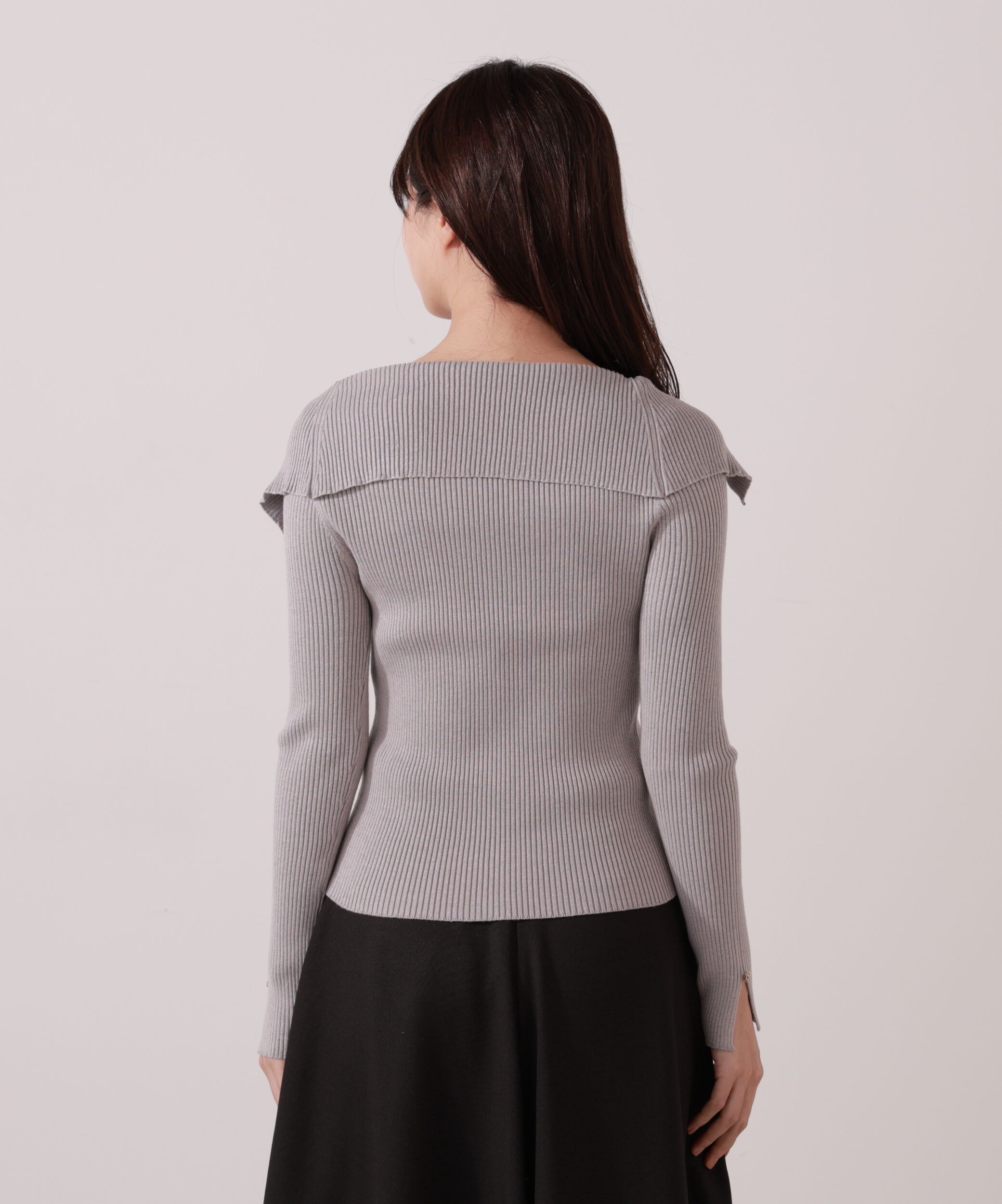 PROPORTION BODY DRESSING「オープンカラーリブニット」|ニット・セーター|