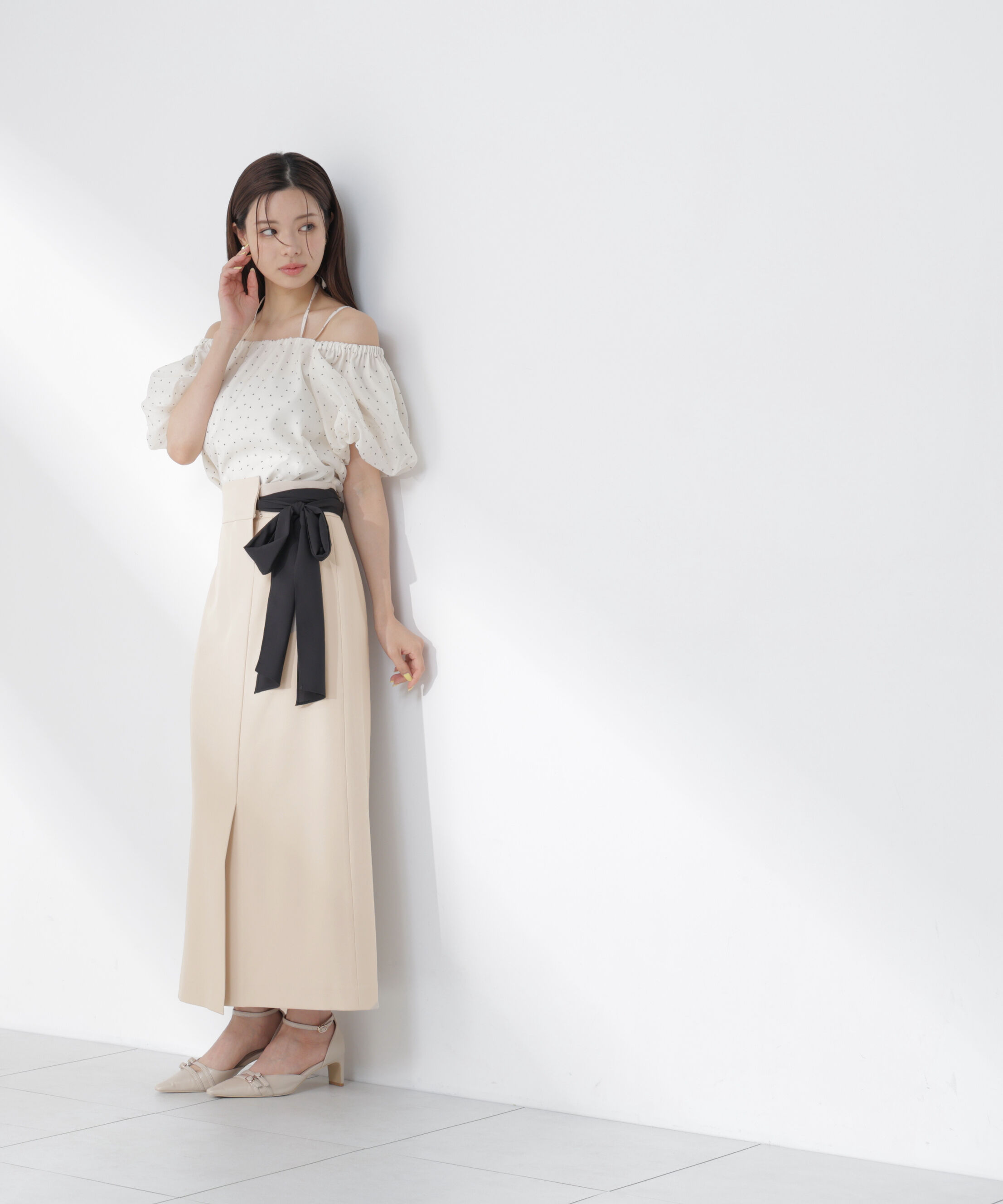 PROPORTION BODY DRESSING「サイドリボンナロースカート」|スカート|