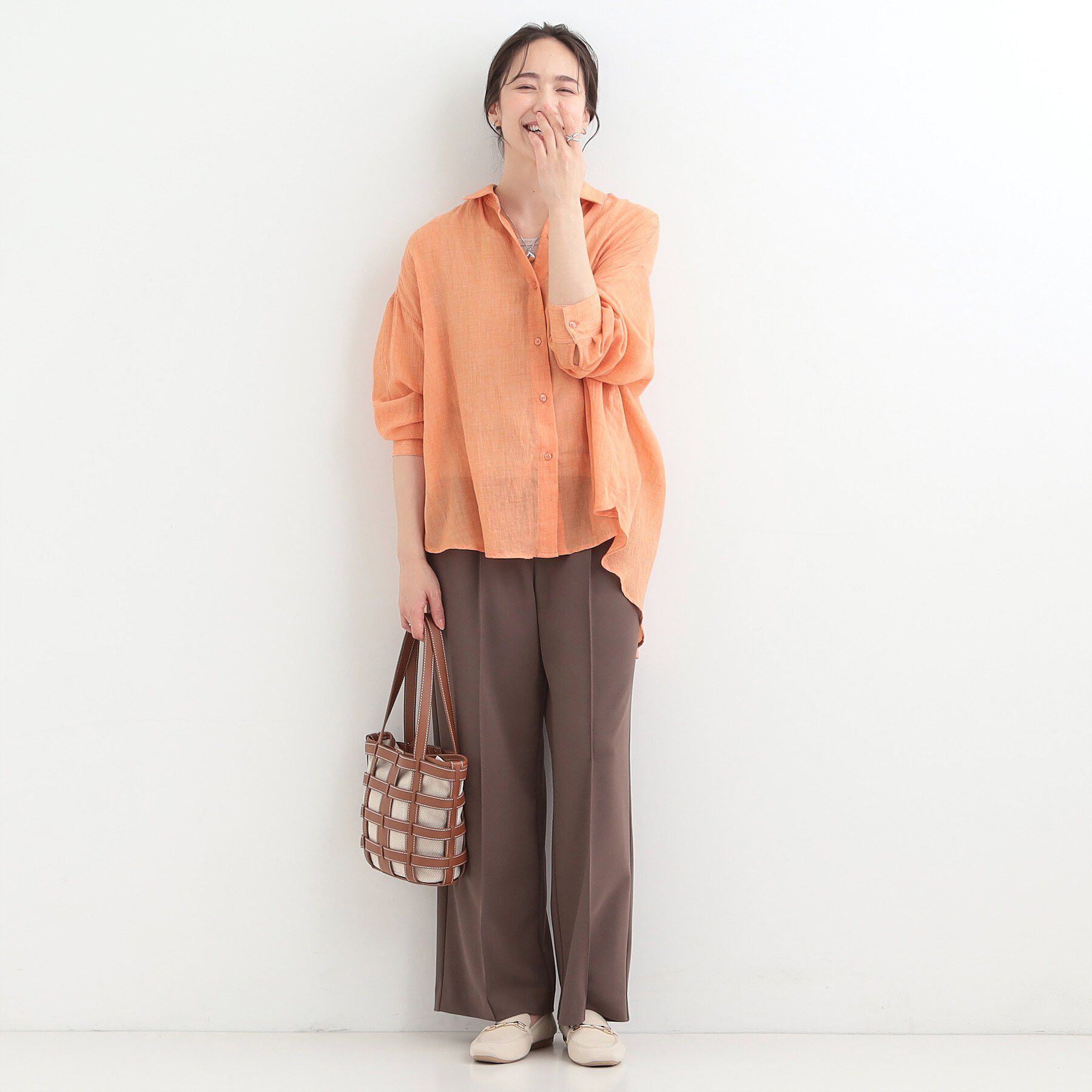 SHOO･LA･RUE「【体型カバー】ふんわり質感 やわらかこなれシアーシャツ」|シャツ・ブラウス|