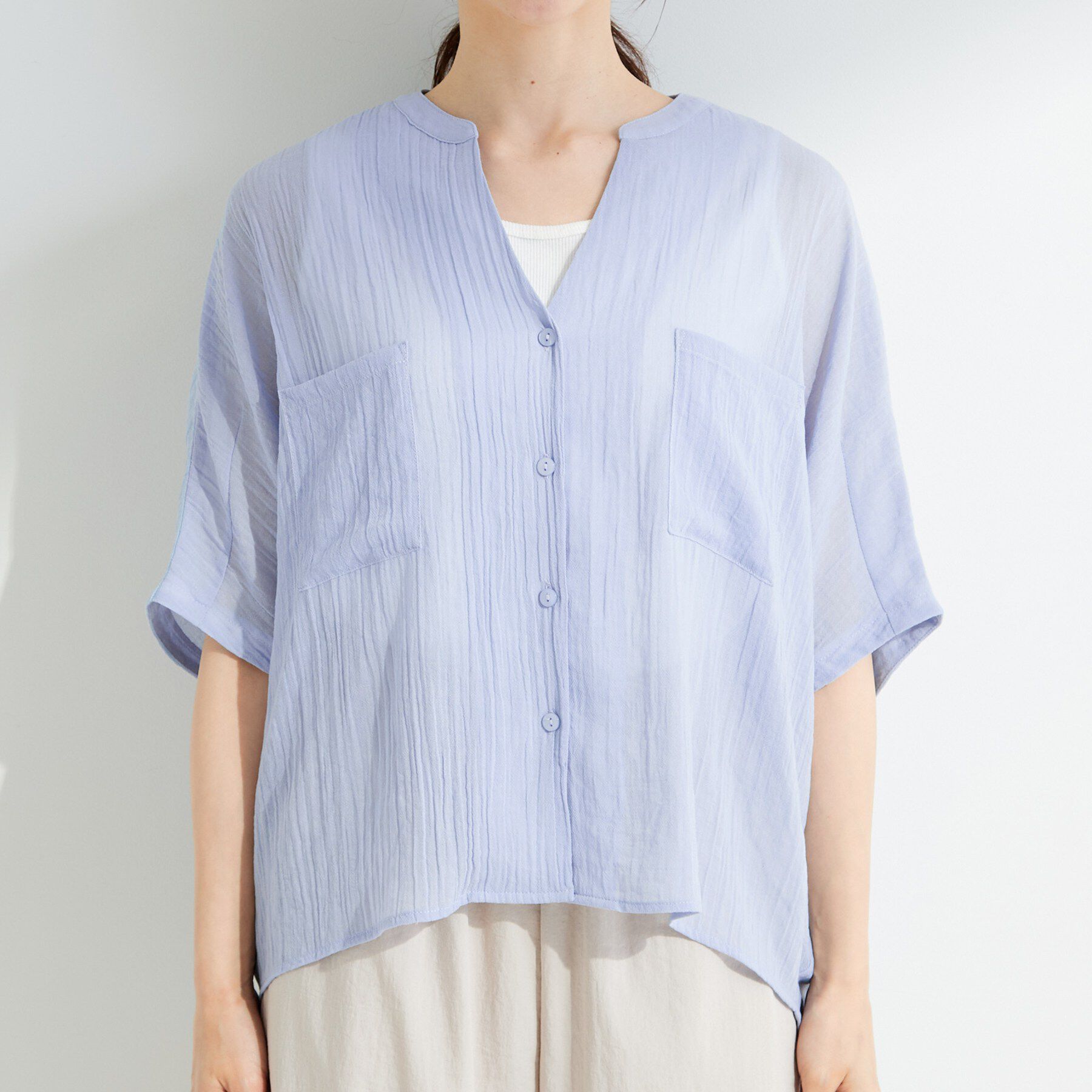 SHOO･LA･RUE「シアーワッシャーポケドルマン」|シャツ・ブラウス|