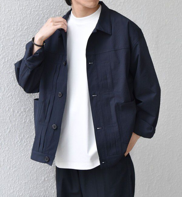 SHIPS any「SHIPS any:〈撥水/軽量/ストレッチ〉SOLOTEX(R) シアサッカー トラック ブルゾン 26SS(セットアップ対応)◇」|ブルゾン・スタジャン|