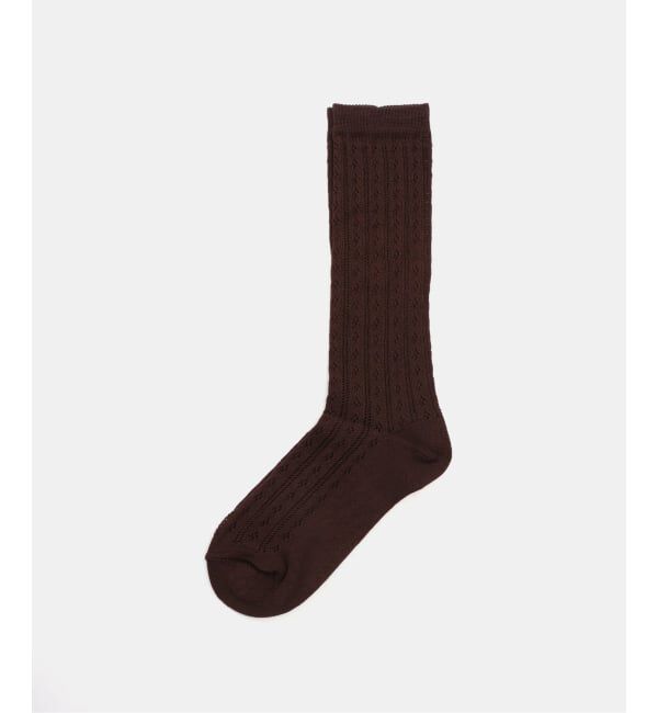 IENA「MARCOMONDE/マルコモンド eyelet socks 靴下120IR-30C」|ソックス|ブラウン