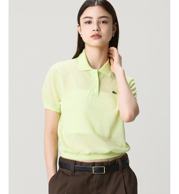 LACOSTE「シアーラメニットポロシャツ」|ポロシャツ|