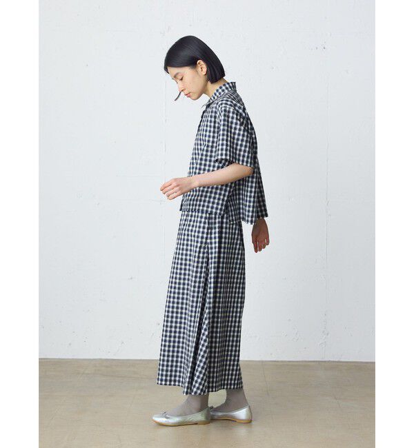 MidiUmi「MidiUmi シアサッカーチェックスカート」|スカート|