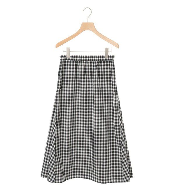 MidiUmi「MidiUmi シアサッカーチェックスカート」|スカート|ブラックチェック