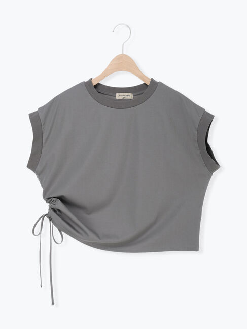 Samansa Mos2「◆アシメドロストT」|Tシャツ・カットソー|チャコールグレー