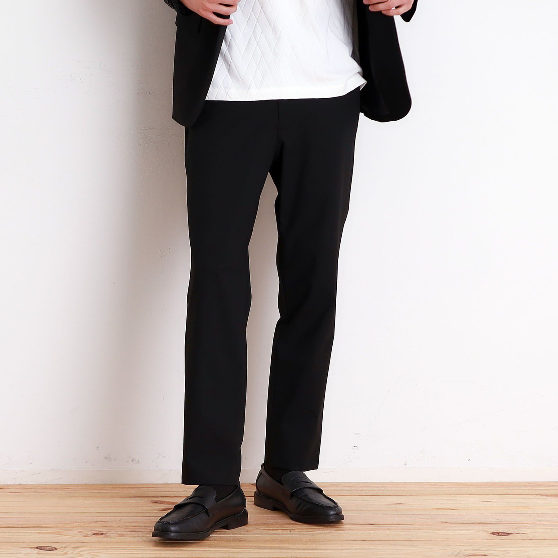 THE SHOP TK「CARREMANスラックス セットアップ可/洗濯機OK」|その他|ブラック(019)