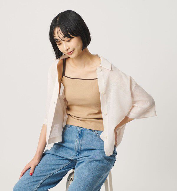 BEAUTY&YOUTH UNITED ARROWS「カラーパイピング 2ストラップ キャミソール」|Tシャツ・カットソー|BEIGE