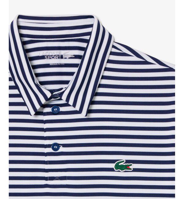 LACOSTE「ウルトラドライ ボーダーゴルフポロシャツ」|ポロシャツ|