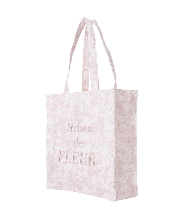 Maison de FLEUR「フラワーガーデンロゴ刺繍スクエアトート」|トートバッグ|