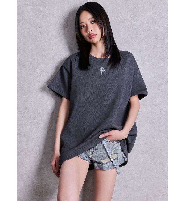 GYDA「ジャストウエストGYDA chainダメージデニムショートパンツ」|デニム|