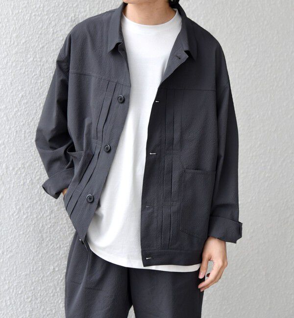SHIPS any「SHIPS any:〈撥水/軽量/ストレッチ〉SOLOTEX(R) シアサッカー トラック ブルゾン 26SS(セットアップ対応)◇」|ブルゾン・スタジャン|