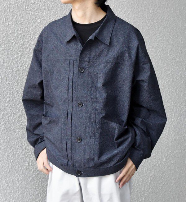 SHIPS any「SHIPS any:〈撥水/軽量/ストレッチ〉SOLOTEX(R) シアサッカー トラック ブルゾン 26SS(セットアップ対応)◇」|ブルゾン・スタジャン|ダークブルー