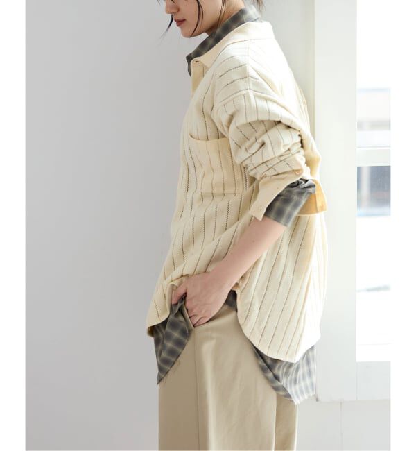 IENA「WANDERUNG/ワンデルング cotton cashmere knit SH ニット WRKNN-005-01」|ニット・セーター|
