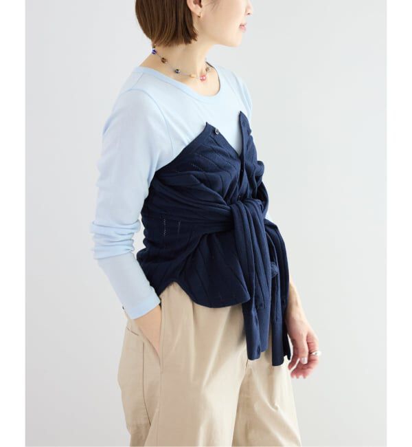 IENA「WANDERUNG/ワンデルング cotton cashmere knit CD カーディガン WRKNN-006-01」|ニット・セーター|