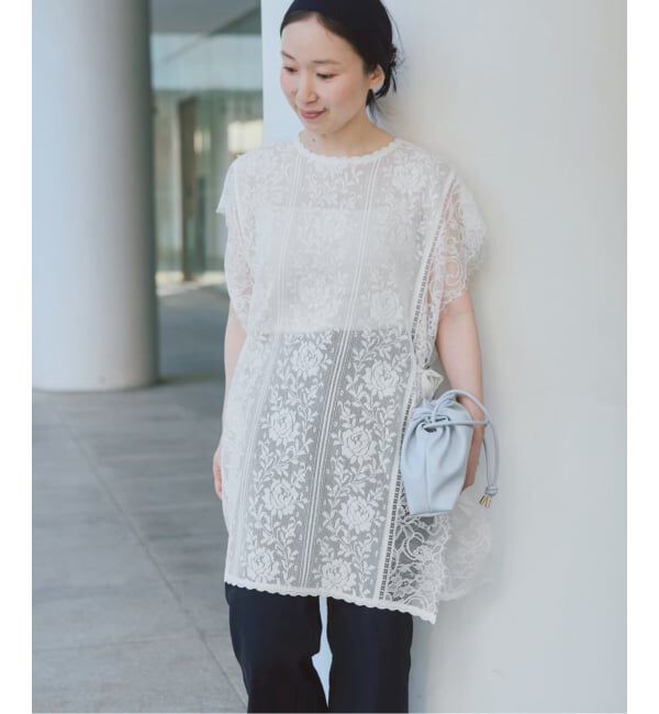 SLOBE IENA「Lace layered チュニックブラウス」|シャツ・ブラウス|