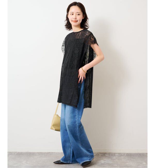 SLOBE IENA「Lace layered チュニックブラウス」|シャツ・ブラウス|