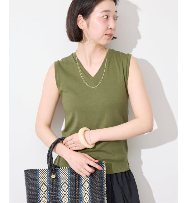SLOBE IENA「《シリーズあり/12色展開》1dozen 汗染み防止Vネックノースリ」|Tシャツ・カットソー|