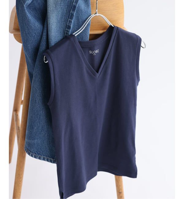 SLOBE IENA「《シリーズあり/12色展開》1dozen 汗染み防止Vネックノースリ」|Tシャツ・カットソー|