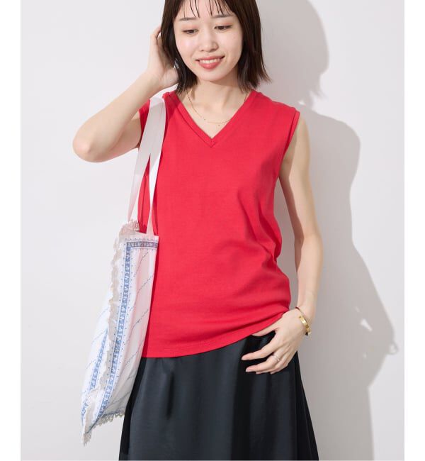 SLOBE IENA「《シリーズあり/12色展開》1dozen 汗染み防止Vネックノースリ」|Tシャツ・カットソー|