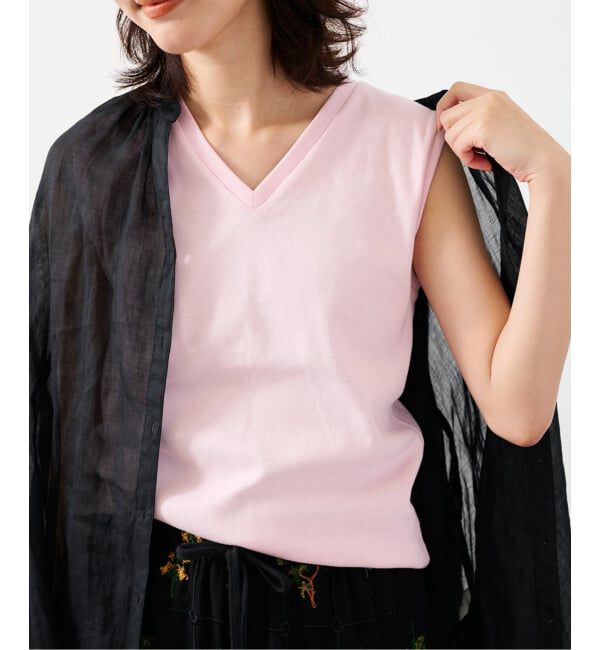 SLOBE IENA「《シリーズあり/12色展開》1dozen 汗染み防止Vネックノースリ」|Tシャツ・カットソー|
