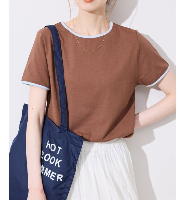SLOBE IENA「《シリーズあり/12色展開》1dozen コンパクトリンガーTEE」|Tシャツ・カットソー|ブラウン