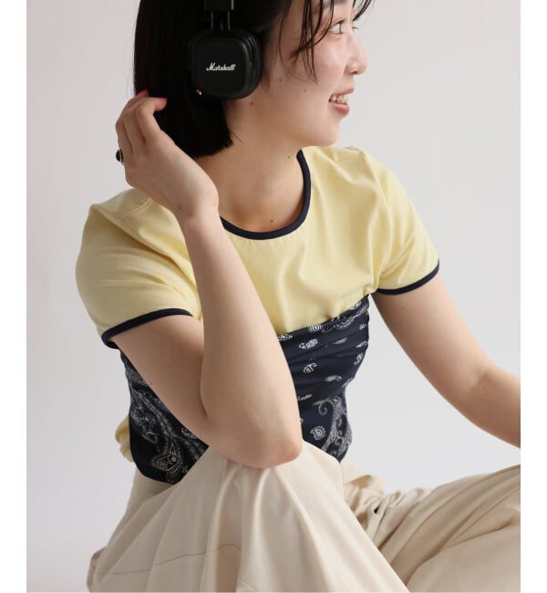 SLOBE IENA「《シリーズあり/12色展開》1dozen コンパクトリンガーTEE」|Tシャツ・カットソー|イエロー A