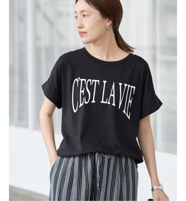 SLOBE IENA「《予約》CEST LA VIE Tシャツ」|Tシャツ・カットソー|ブラック