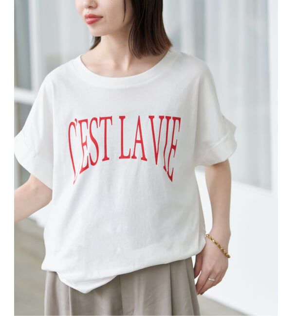 SLOBE IENA「《予約》CEST LA VIE Tシャツ」|Tシャツ・カットソー|ホワイト A