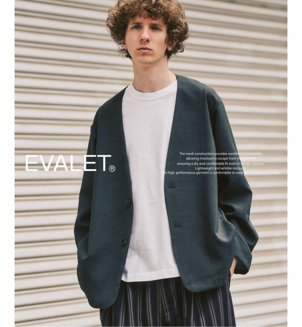 417 EDIFICE「【EVALET / エバレット】メッシュ カーディガンジャケット "セットアップ着用可能"」|ノーカラージャケット|グレー