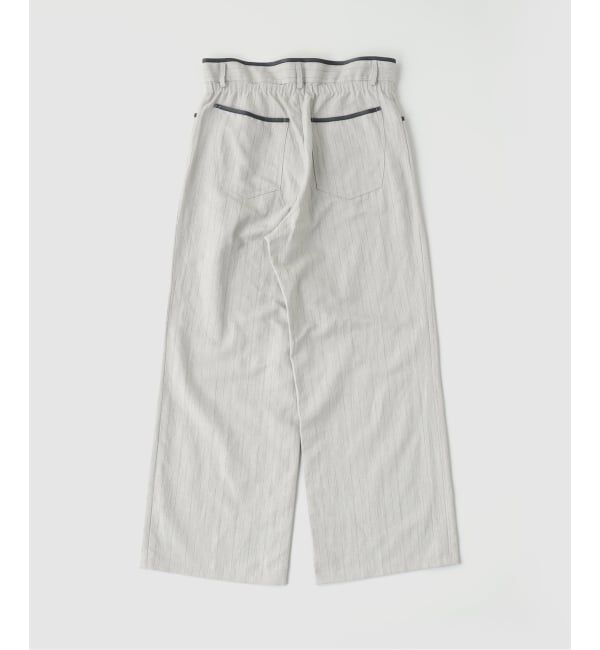 EDIFICE「m&rsquo;s braque(エムズ ブラック) 別注 Gatherd Waist Stripe パンツ」|スラックス|