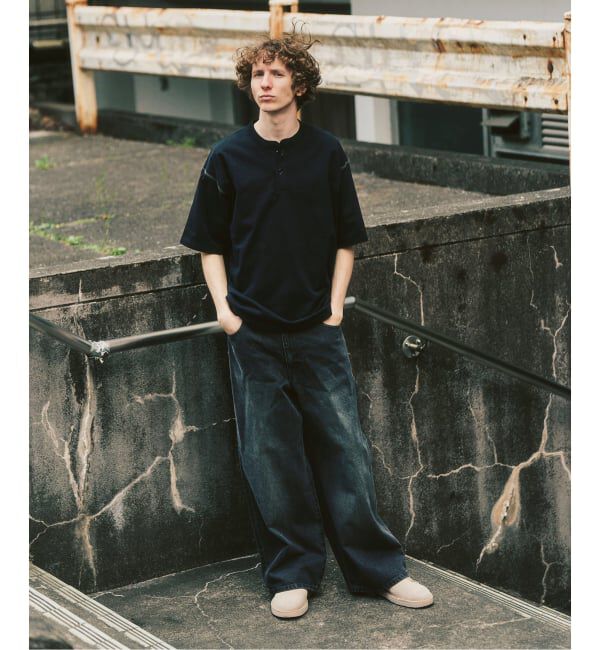 417 EDIFICE「トーナルステッチ ヘンリーネックTシャツ」|Tシャツ・カットソー|