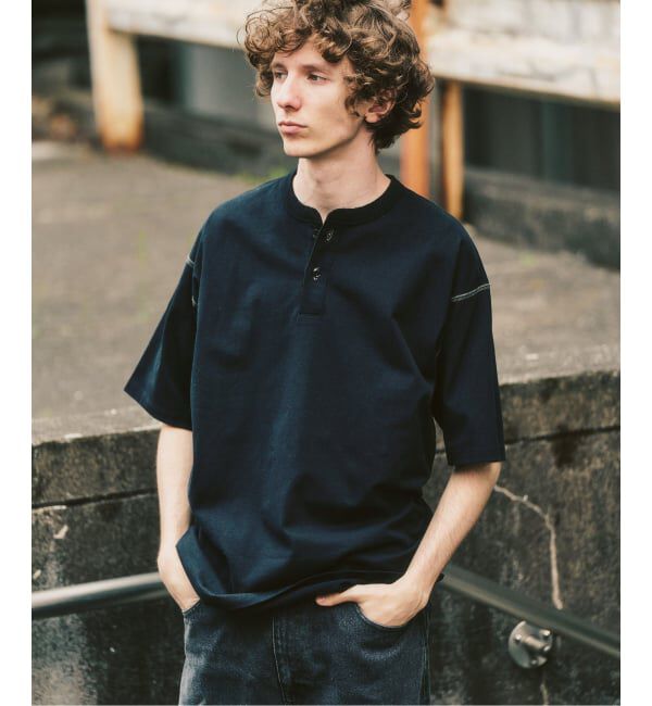 417 EDIFICE「トーナルステッチ ヘンリーネックTシャツ」|Tシャツ・カットソー|