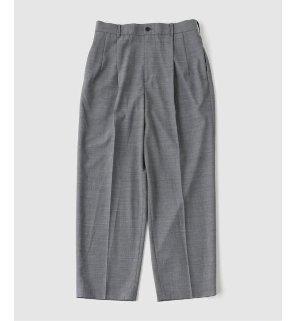 EDIFICE「ATON（エイトン）TWIST WOOL GAUZE TWO TUCKED EASY PA」|スラックス|グレー