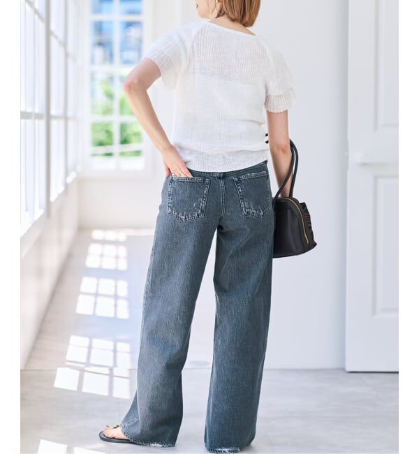 Spick and Span「袖フリルシアーリブニットプルオーバー」|ニット・セーター|