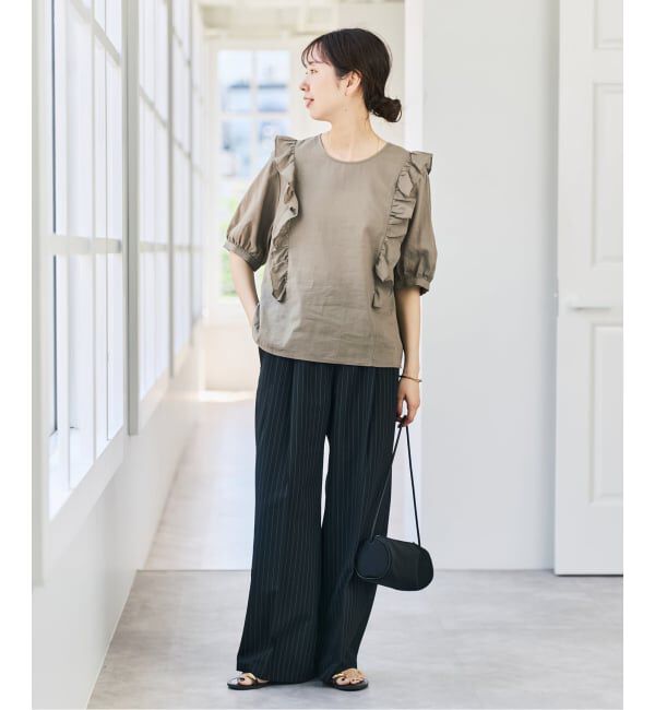 Spick and Span「ラミーコットンラッフルフリルブラウス」|シャツ・ブラウス|