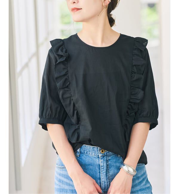 Spick and Span「ラミーコットンラッフルフリルブラウス」|シャツ・ブラウス|