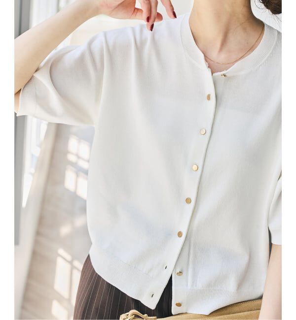 Spick and Span「《手洗い可》ショートスリーブカーディガン」|カーディガン|