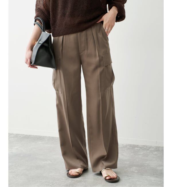Spick and Span「《予約》スエードサテンカーゴパンツ」|カーゴ|