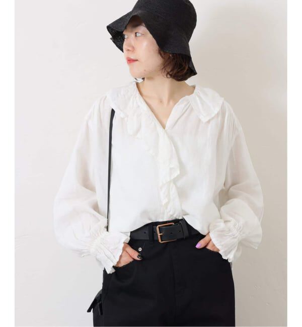 journal standard luxe「《追加２》フレンチリネン フリルパフブラウス」|シャツ・ブラウス|