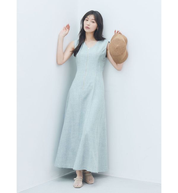 LAGUNAMOON「フロントZIPミックスカラーワンピース」|ワンピース|