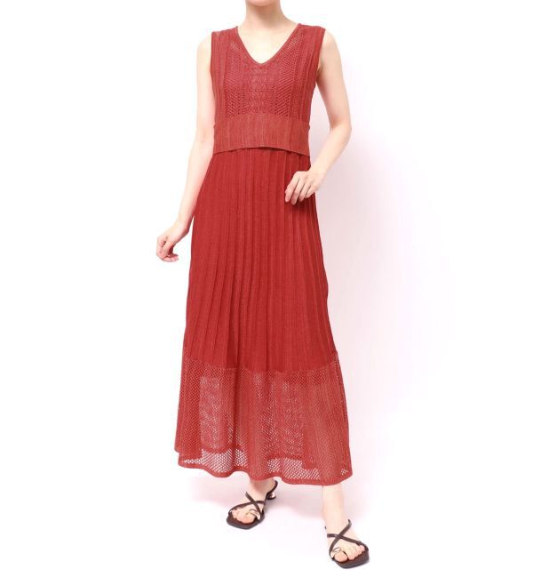 LAGUNAMOON「2WAYメッシュニットワンピース」|ワンピース|レッド