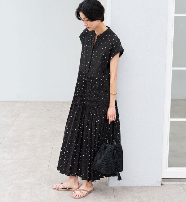 UNITED ARROWS green label relaxing「【結論シリーズ】全方位映えプリーツワンピ ドット 」|ワンピース|