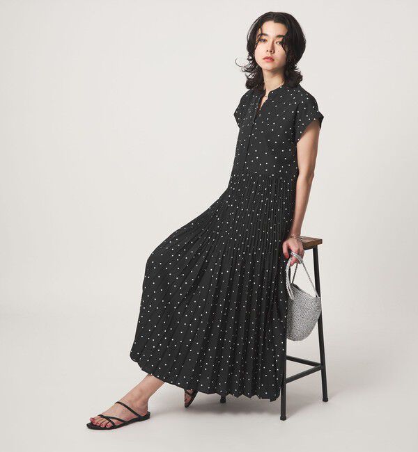 UNITED ARROWS green label relaxing「【結論シリーズ】全方位映えプリーツワンピ ドット 」|ワンピース|