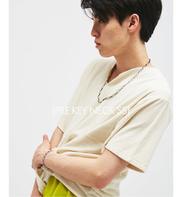 JOURNAL STANDARD「パイル キーネック Tシャツ」|Tシャツ・カットソー|ホワイト B